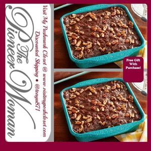 🦋 New Pioneer Woman Sunrise Teal Speckle Cake Baking Set!